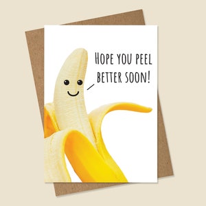 Drôle Get Well Card, Banana Get Well Card, Feel Better Card, Pun Get Well Card, Funny Banana Card, Silly Get Well Card, Cute Banana Get Well