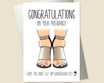 Tarjeta de embarazo divertida, tarjeta de ducha de bebé divertida, tarjeta Kardashian, tarjeta de bebé, tarjeta de ducha de bebé