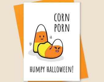 Funny Halloween Card, Naughty Halloween Card, Sexy Halloween Card, Candy Corn Card, Silly Halloween Card