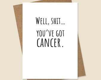 Funny Cancer Card, Cancer Encouragement Card, Cancer Sucks Card