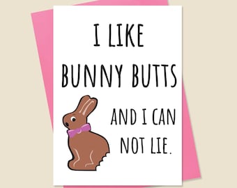 Funny Easter Card, Easter Card, Funny Holiday Card, Chocolate Bunny Card, Bunny Butt Card