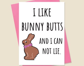 Funny Easter Card, Easter Card, Funny Holiday Card, Chocolate Bunny Card, Bunny Butt Card