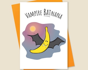 Funny Halloween Card, Halloween Card, Silly Halloween Card, Vampire Card, Spooky Halloween Card