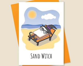 Funny Halloween Card, Halloween Card, Silly Halloween Card, Witch Card, Spooky Halloween Card