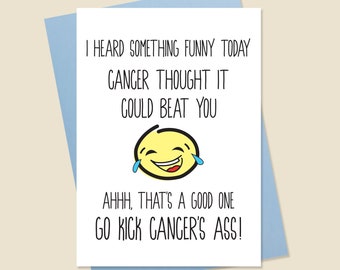 Tarjeta divertida del cáncer, tarjeta de estímulo del cáncer, tarjeta divertida de recuperación