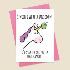 Funny Cancer Card, Cancer Encouragement Card, Cancer Sucks Card, Cancer Card, Cancer Unicorn Card