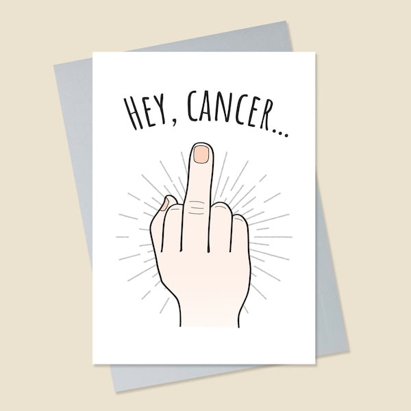 Funny Cancer Card, Fuck Cancer Card, Flip Cancer Off Card, Cancer Sucks Card, Cancer Encouragement Card, Cancer Support Card