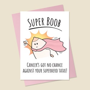 Tarjeta de cáncer de mama, tarjeta de cáncer divertida, patada en el culo del cáncer, cáncer apesta, tarjeta de recuperación, tarjeta de cáncer