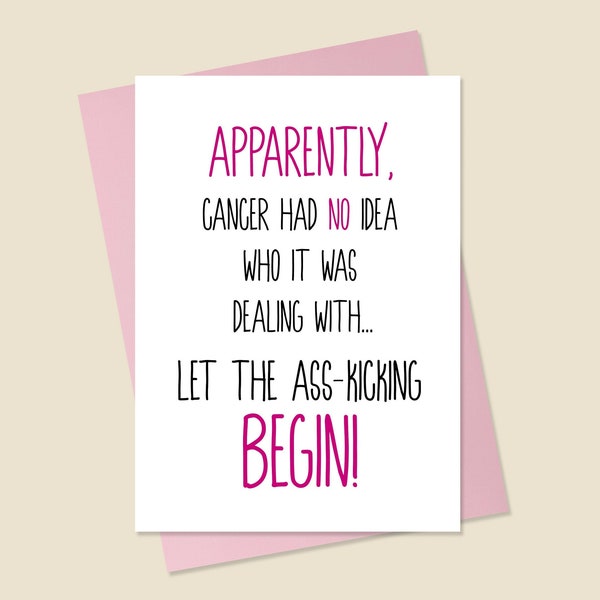 Funny Cancer Card, Cancer Encouragement Card, Cancer Card, Cancer Warrior Card