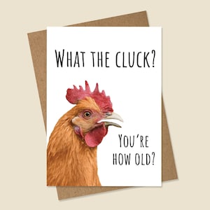Carte d'anniversaire de poulet, carte de poulet drôle, carte d'anniversaire drôle, carte vieillissante