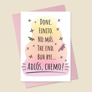 Carte Cancer drôle, carte Done With Chemo, carte Cancer, carte No More chimio, carte chimio drôle, carte Survive au cancer