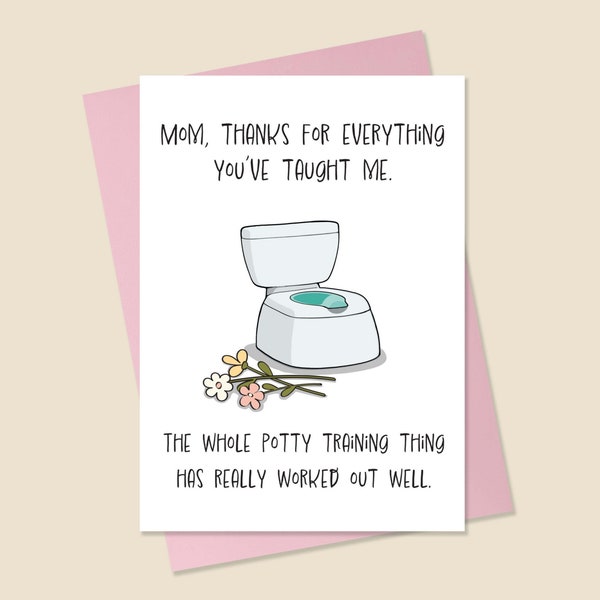 Funny Mother's Day Card, Mother's Day Card, Cute Mother's Day Card, Mom's Day Card, Potty Training Mother's Day Card