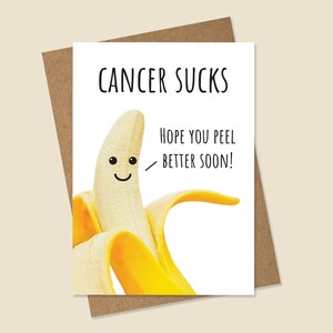 Carte de cancer de jeu de mots, carte de cancer drôle, carte de cancer Feel Better, carte de cancer drôle, carte de banane drôle, carte de cancer Get Better