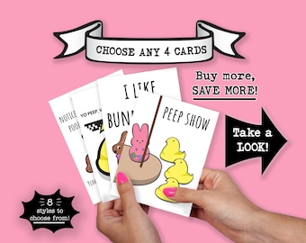 Funny Easter Card, Set of Easter Cards, Easter Card, Funny Holiday Card, Peep Easter Card, Peep Card