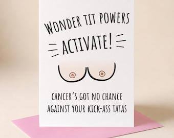 Funny Breast Cancer Card, Breast Cancer Support Card for Friend, Funny Card for Breast Cancer Patient, Breast Cancer Encouragement Card