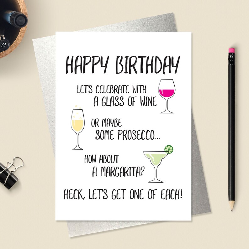 Funny Birthday Card Drinks Birthday Card Etsy