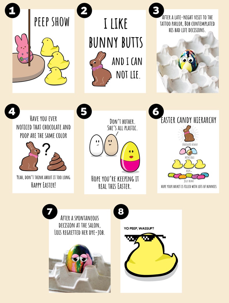 Funny Easter Card, Funny Easter Candy Card, Funny Peep Easter Card, Friend Easter Card, Girlfriend Easter Card, Silly Easter Card, image 3