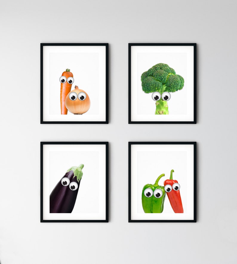 Kitchen Prints 8x10 Vegetable Prints Funny Kitchen Prints Etsy