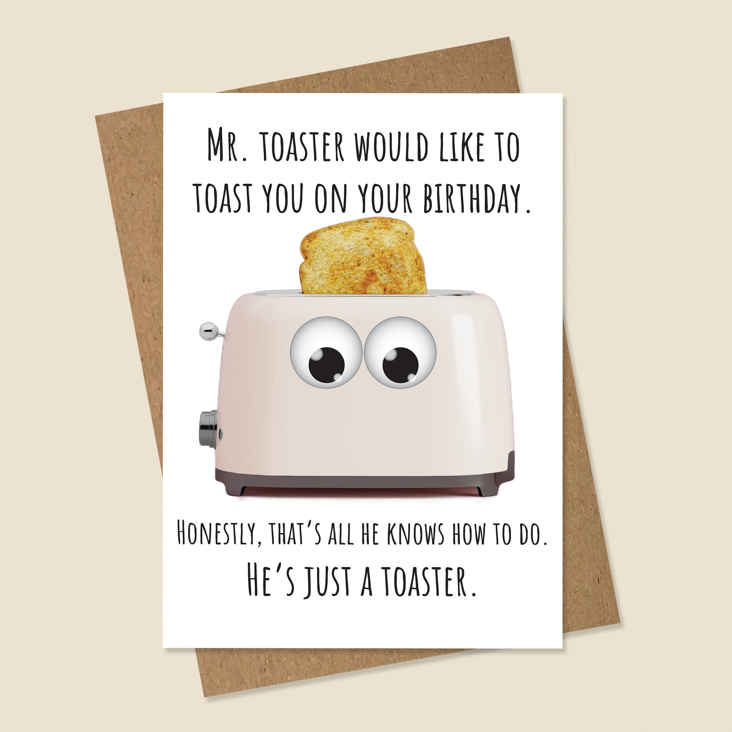 Toaster Birthday Card, Funny Toaster Card - Etsy