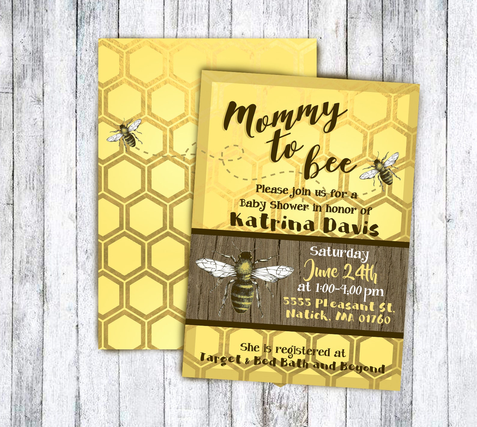 Mother to bee invitation and decorations for printable baby | Etsy