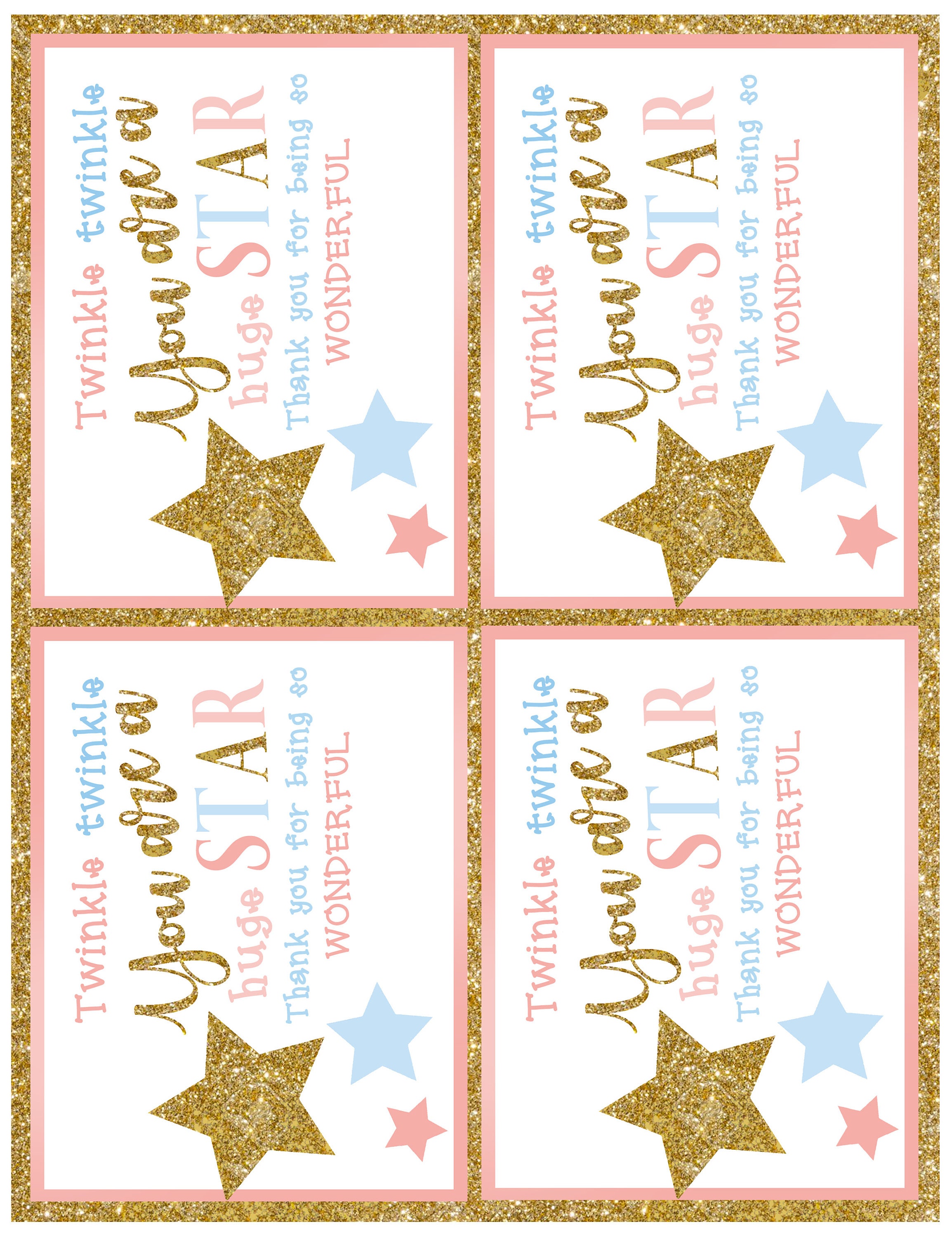 Twinkle Twinkle Little Star Baby Gender Reveal Invitation Theme Printable  Baby Shower Digital Download in Pink & Blue , Gender Reveal Party 