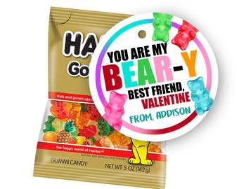 Gummy bear valentine you to go with cute gummies for kid's valentine's day gifts friends class instant digital download or print mailed