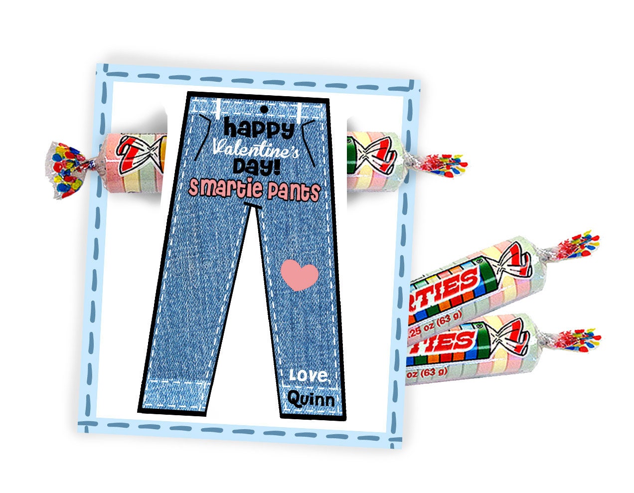 Smartie Pants Valentines to Attach to Smarties Candy Kids - Etsy
