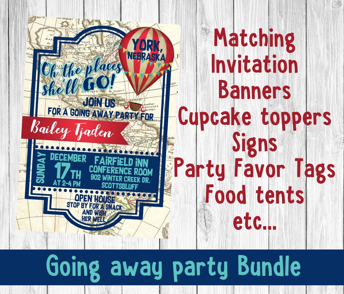 Going Away Party Invitation Theme Printable Digital Card and | Etsy