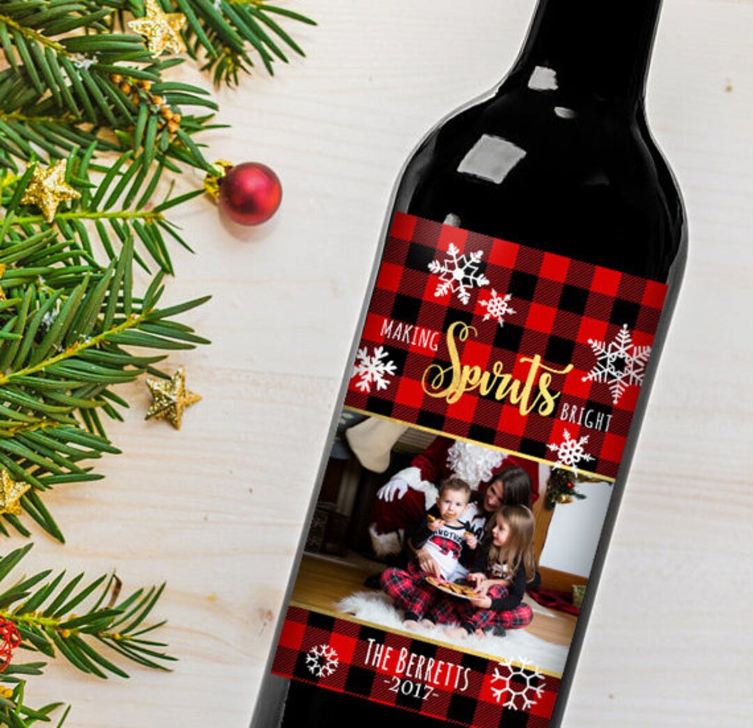 Flaschenetiketten Weihnachten personalisiert mit Wunschtext – FOTOFOL