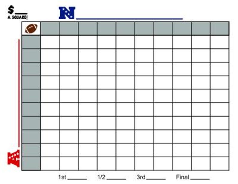 Football Squares! Editable! Instant Digital Download. Color! Vector ...