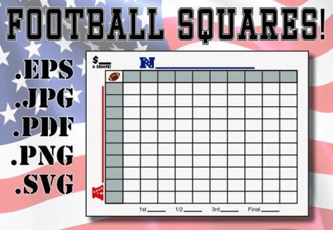 Football Squares! Editable! Instant Digital Download. Color! Vector ...
