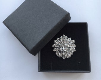 Green Man pin badge & gift box