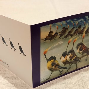 Carte de Noël La marche des moineaux (lot de 5)