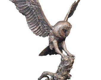 メンフクロウのブロンズ彫刻 - 大型