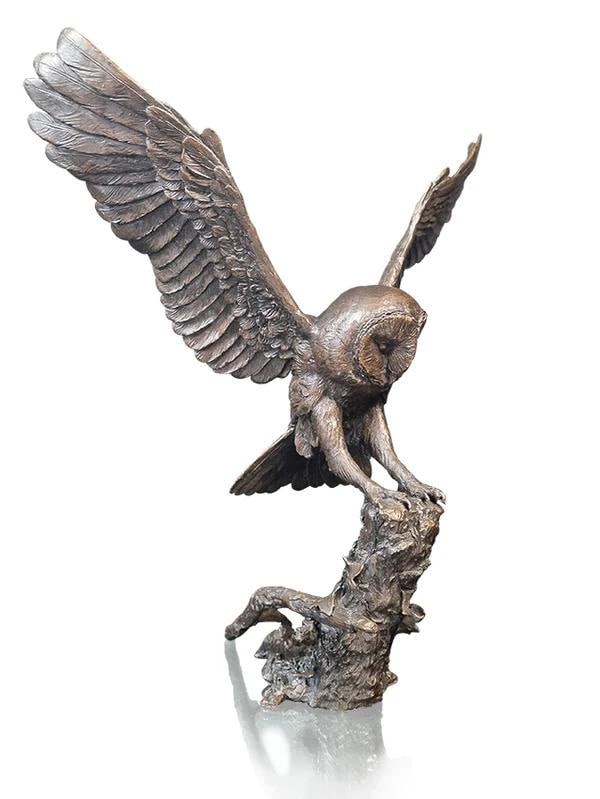 Barn owl bronze sculpture - large