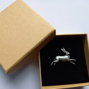 Hare pin badge & gift box