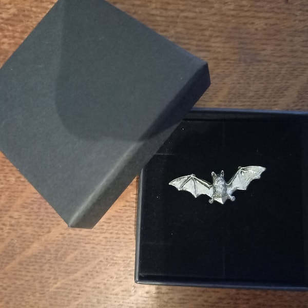 Bat pin badge and gift box