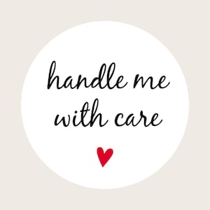 Handle me With Care Stickers, Sheets, Self Adhesive for Postage, Packaging, Products, Mailing  37mm