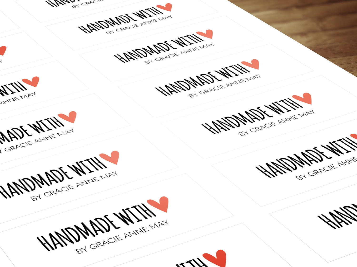 Handmade With Love Personalized Sticky Labels Sheets Self Adhesive for ...