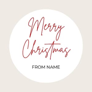 35 adesivi natalizi rotondi personalizzati / etichette / cartellini regalo / sigilli per buste con design minimalista con scritta "Buon Natale"
