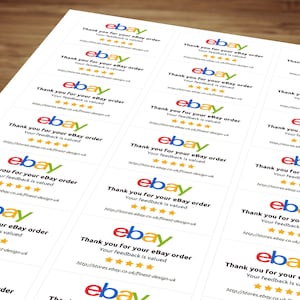 Pegatinas de comentarios de eBay personalizadas / Etiquetas autoadhesivas de agradecimiento por pedidos de eBay para franqueo, embalaje, productos, correo y sellos de sobres