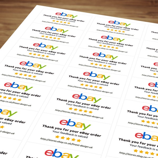 Personalised eBay Feedback Stickers / eBay Order Thank You Self Adhesive Labels for Postage, Packaging, Products, Mailing, Envelope Seal