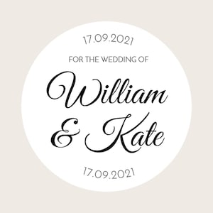 Personalised Round Wedding Envelope Seal Stickers / Wedding Favor Stickers / Wedding Invitation Stickers