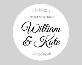 Personalised Round Wedding Envelope Seal Stickers / Wedding Favor Stickers / Wedding Invitation Stickers