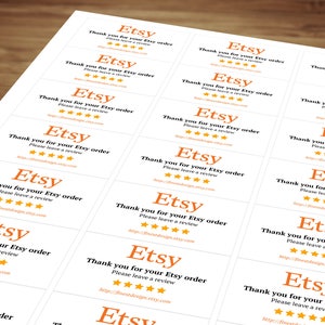 Ordine Etsy personalizzato Grazie / Etsy Recensione Adesivi / Etichette Adesivo per affrancatura, imballaggio, prodotti, spedizione, sigillo busta