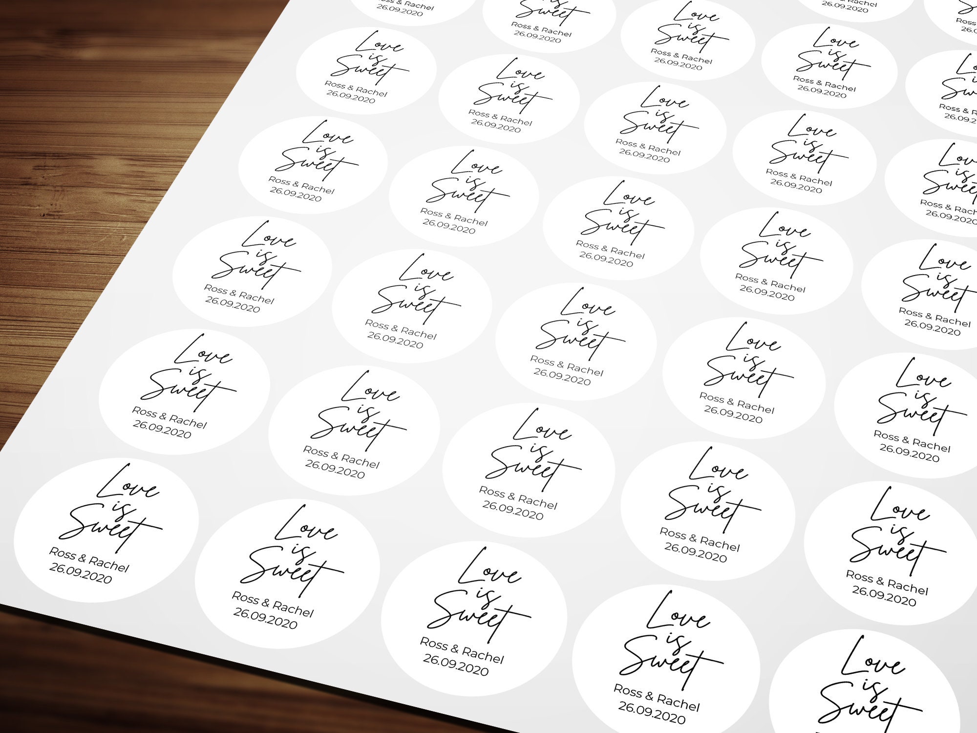 thumbnail image 2 of Personalised Wedding Envelope Sealing Stickers – Circle Gloss Labels For Mendhi/Invitations (Multicolour) 2 of 4