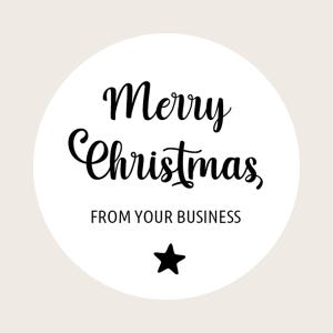 Adesivi rotondi personalizzati "Buon Natale dalla tua azienda" / Adesivi natalizi con stella di Natale / Adesivi natalizi con festività