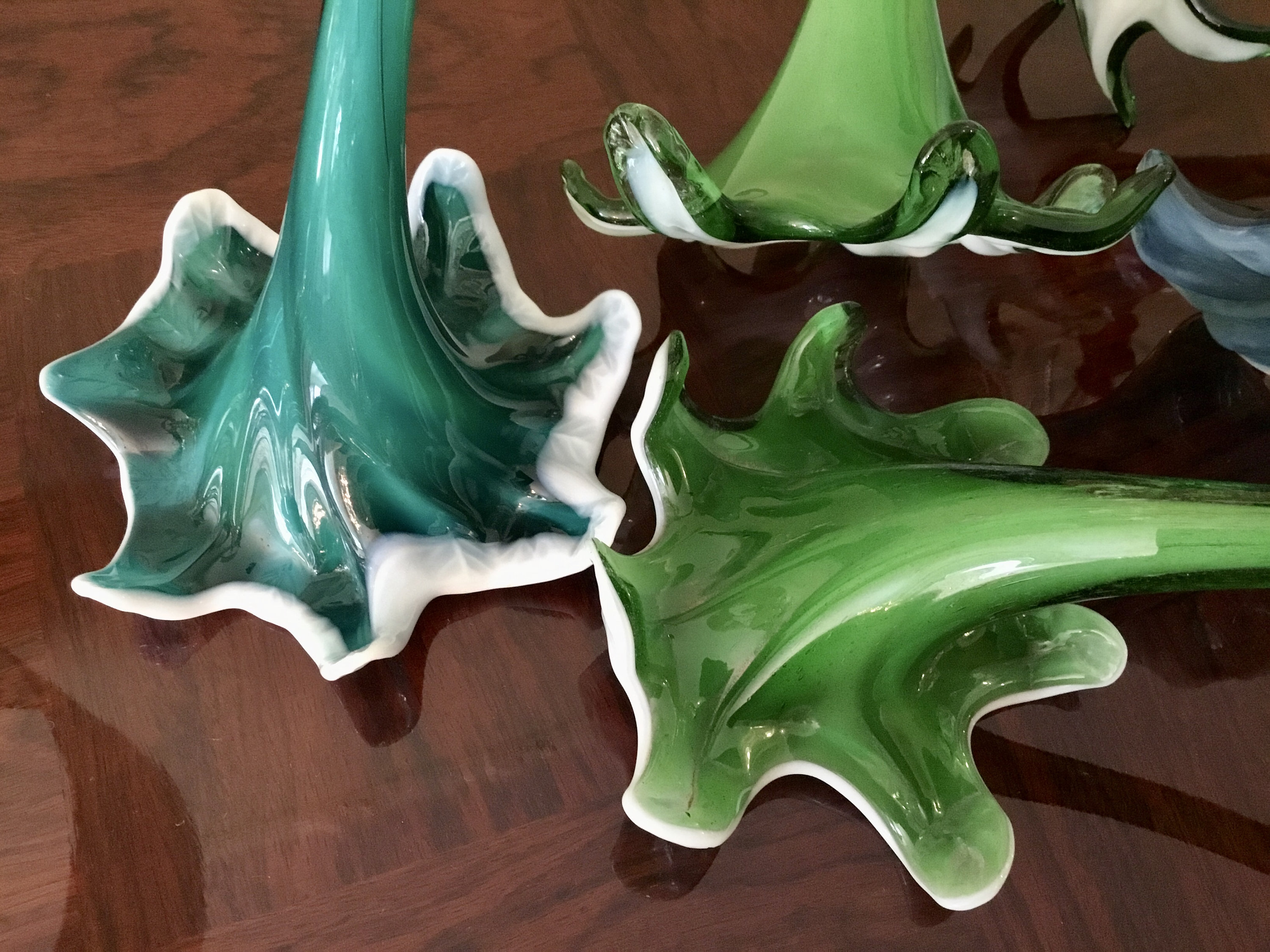 Lot of 9 Vintage Glass Flowers and 3 Glass Leaves Etsy