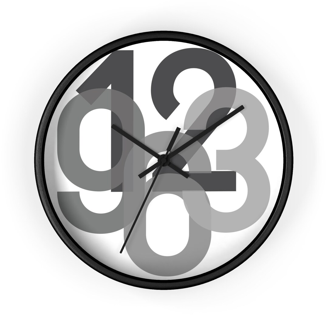 Modern Minimalist Wall Clock With Large Numbers Blended on Etsy
