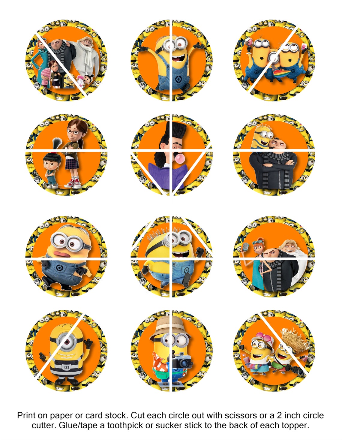 DM3 // Despicable Me 3 Cupcake Toppers // Instant Download // Party ...